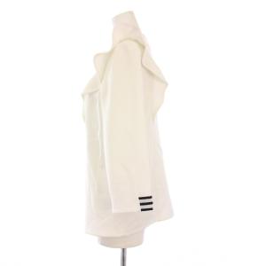 BORDERS at BALCONY Vネックブラウス シャツ ノーカラー フリル 七分袖 38 白 BD1921-3C-01 /KH