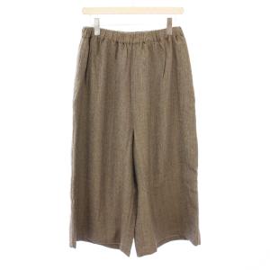 ワイドパンツ イージー ウエストゴム ワンカラー 無地 1 茶 ブラウン タグ付き /BB