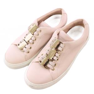 Salvatore Ferragamo ヴァラ ガンチーニ ローカットスニーカー シューズ 厚底 レザー ロゴ 9 ピンク /BB