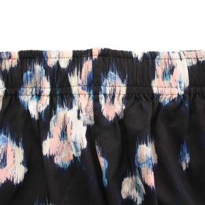 IENA ワイドパンツ イージー ウエストゴム 花柄 総柄 38 黒 ブラック /BB