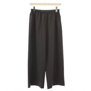 ワイドパンツ スラックス イージー ウエストゴム ストライプ柄 38 グレー タグ付き /BB