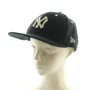 NEW ERA キャップ 帽子 ベースボールキャップ NYヤンキースロゴ M/L 黒 ブラック /MI ユニセックス