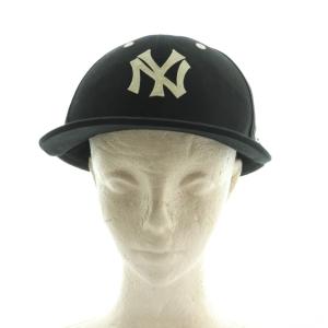 NEW ERA キャップ 帽子 ベースボールキャップ NYヤンキースロゴ M/L 黒 ブラック /MI ユニセックス