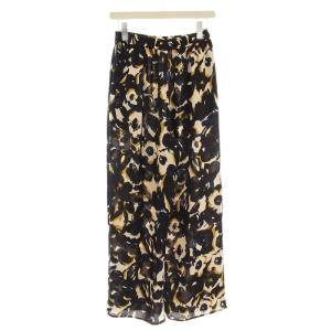 イージーパンツ ワイドパンツ 総柄 M 黒 ネイビー /G