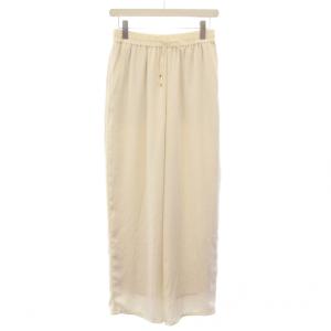25SS サテンリラックスパンツ イージー スラックス ウエストゴム ワンカラー 無地 38 アイボリー