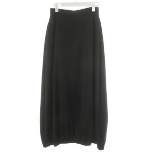 SATIN BALLOON SKIRT フレアスカート ロング 1 黒 ブラック 18109-6042