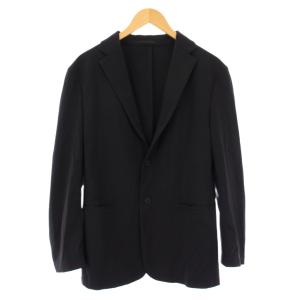 テーラードジャケット ブレザー アウター シングル ストレッチ ワンカラー 38 黒 ブラック /BB