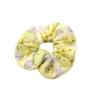 シュシュ ヘアゴム 花柄 緑 黄色 /KH
