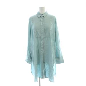 シャツ ブラウス 長袖 チュニック 4 青 ブルー /AP