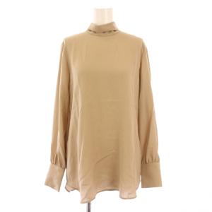24SS STOW ボウタイブラウス シャツ プルオーバー 長袖 ストレッチ ワンカラー 無地 6 ベージュ