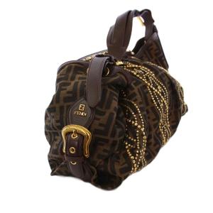 FENDI ズッカ スタッズ ワンショルダーバッグ ブラウン
