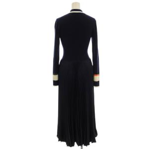 POLO RALPH LAUREN ニット ポロシャツ ワンピース ロング プリーツ 長袖 XS ネイビー 紺 /G