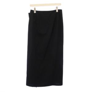 Y's ヨウジヤマモト ラップスカート 巻き タイト マキシ ロング ウール ワンカラー 無地 M 黒 ブラック