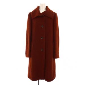 ステンカラーコート ロング アルパカ ウール 38 茶 /BM