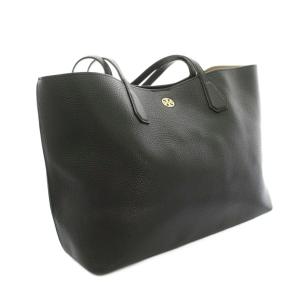 TORY BURCH トートバッグ レザー ロゴモチーフ 黒 ブラック /YT
