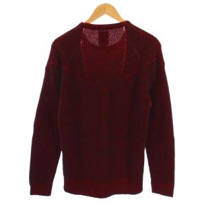 DIESEL ニット セーター 長袖 クルーネック ウール モヘヤ S 赤 黒 /BM