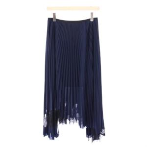 フレアスカート レース M ネイビー ブラック