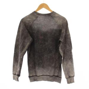 DIESEL スウェット トレーナー 長袖 クルーネック ストレッチ ロゴ ダメージ加工 S グレー /BB