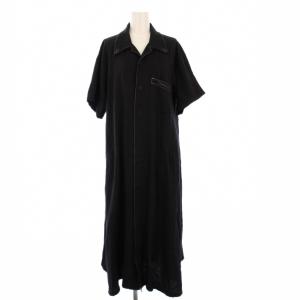 ヨウジヤマモト KHADI COTTON SHIRT DRESS 1 ブラック