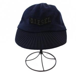 DIESEL キャスケット キャップ ニット帽 帽子 58 紺 黒 /BM