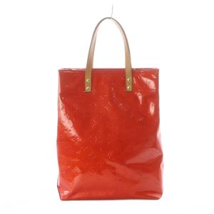 LOUIS VUITTON リードMM トートバッグ 赤 レッド M91086 モノグラム 型押し エナメル レザー /RI OS