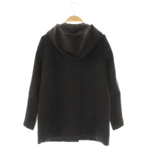 MK MICHEL KLEIN フーデッドコート フーデッドジャケット 38 黒 ブラック フード付き /ES