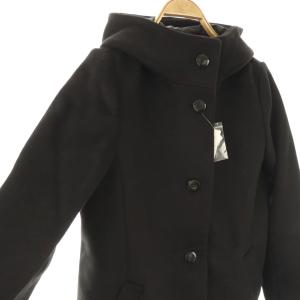 MK MICHEL KLEIN フーデッドコート フーデッドジャケット 38 黒 ブラック フード付き /ES