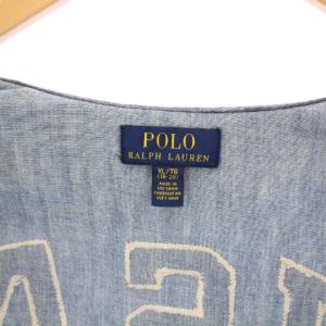 POLO RALPH LAUREN デニムジャケット スタジャン ブルゾン アウター ショート丈 切替 ロゴ XL 青 ブルー /BB