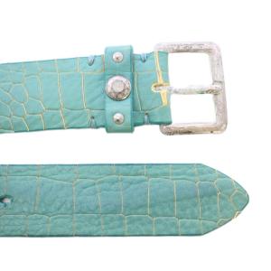 DIESEL ベルト レザー ワンカラー 牛革 90/36 エメラルドグリーン /BB