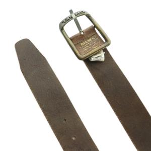 DIESEL ベルト レザー 90cm 茶 ブラウン /SS OS