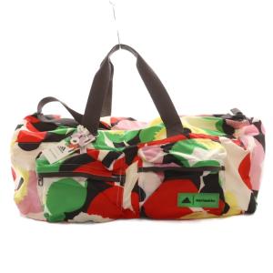 ×マリメッコ Marimekko ボストンバッグ ショルダーバッグ マルチカラー 白 ホワイト 緑 グリーン