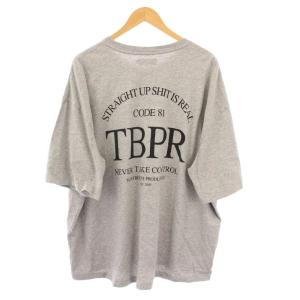 Tシャツ 半袖 クルーネック ストレッチ ロゴ バックプリント XL グレー /BB