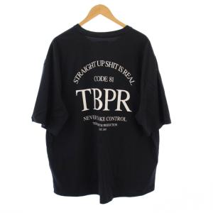 Tシャツ 半袖 クルーネック ストレッチ ロゴ バックプリント XL 黒 ブラック /BB