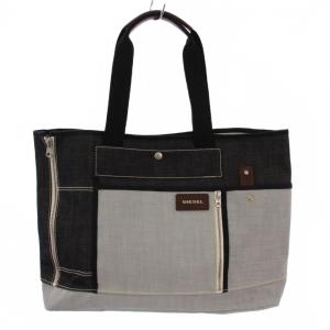 トートバッグ ハンドバッグ デニム PVC 紺 水色 /BM