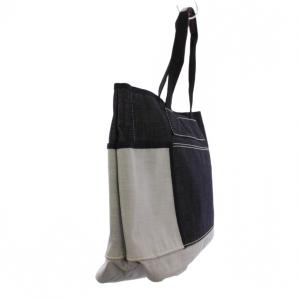 DIESEL トートバッグ ハンドバッグ デニム PVC 紺 水色 /BM