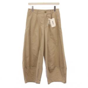 23SS デザインワイドパンツ スラックス タック ジップフライ ワンカラー M ベージュ タグ付き ZU31FF183