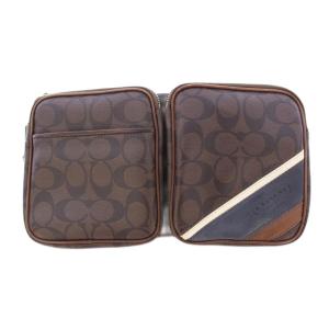 ヘリテージ ストライプ シグネチャー ウエストバッグ ボディバッグ ロゴチャーム 茶 ブラウン 70337