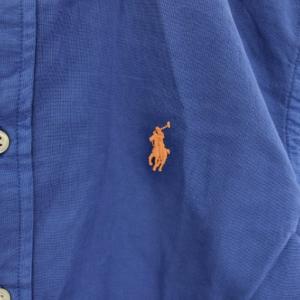 RALPH LAUREN タグ付き RELAXED FIT ボタンダウンシャツ カジュアルシャツ 長袖 スモールポニー XS 青