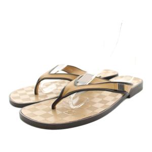 ビーチサンダル ダミエ 7.5 ベージュ ブラウン