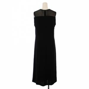 HIROKO KOSHINO ワンピース ノースリーブ ロング ペチコート付き 11 ブラック /BM