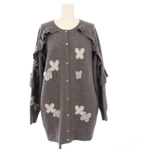 バタフライパールニットカーディガン 長袖 F グレー 21M104 /KH