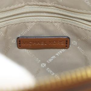 MICHAEL KORS ショルダーバッグ 総柄 ロゴ チェーン レザー 茶 ブラウン /AN17