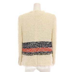 SONIA RYKIEL ツイードジャケット ノーカラー アウター 36 白 ホワイト JKRPGM0383 /YM