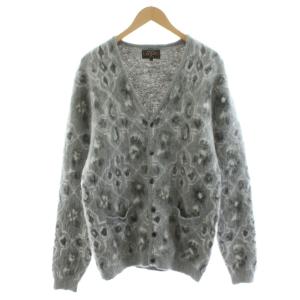 Cardigan Double Jacquard Botanical Pattern ニットカーディガン