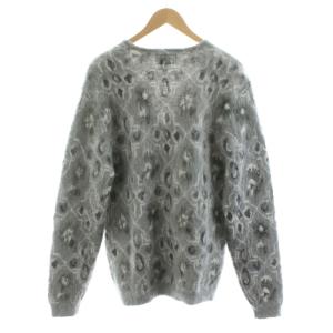 BEAMS+ Cardigan Double Jacquard Botanical Pattern ニットカーディガン