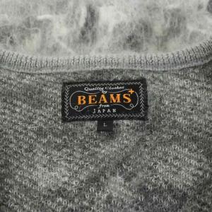 BEAMS+ Cardigan Double Jacquard Botanical Pattern ニットカーディガン