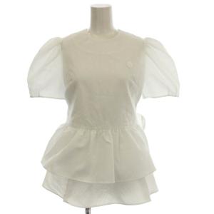 ジャガードペプラムトップス 36 ホワイト BD2211-3C-33