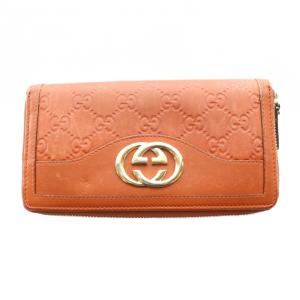 スーキー SUKEY インターロッキングG 長財布 レザー GG 茶 ブラウン /SS OS