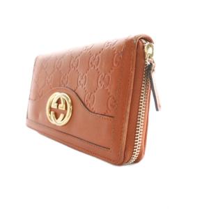 GUCCI スーキー SUKEY インターロッキングG 長財布 レザー GG 茶 ブラウン /SS OS