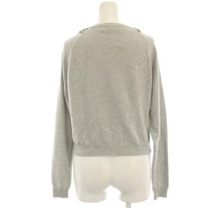 BLUGIRL ニットカーディガン ウール混 カシミヤ混 長袖 ビジュー装飾 ショート丈 グレー LQ0213306 /HN